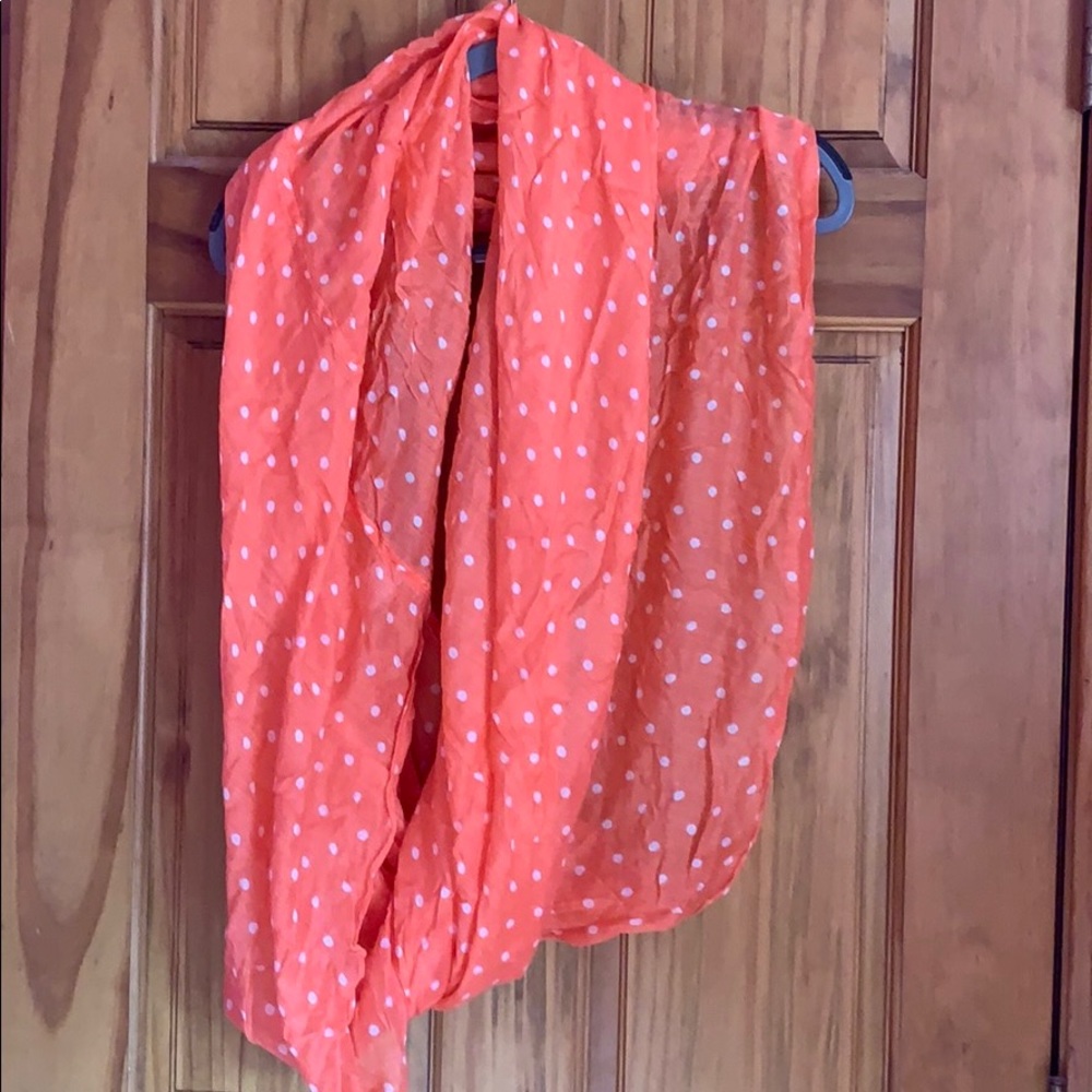 Orange Polka Dot Infinity Scarf